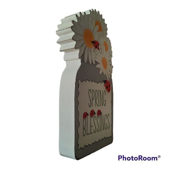 Spring Blessings Wood Tierd Tray Self Sign Decor - Picture 4 of 4